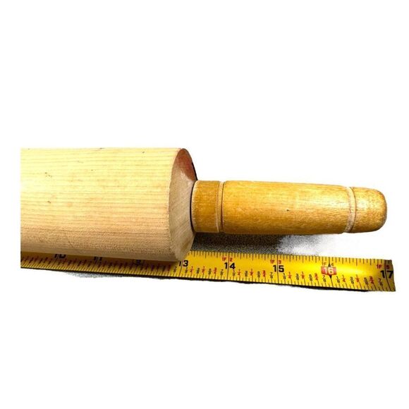 Vintage Wooden Rolling Pin With Handles Retro Kitchen Tool Country Home Decor - Picture 6 of 6